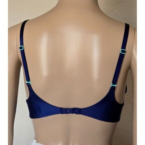 Victoria's Secret Push Up underwire blue lined Bra size 34A - Picture 3 of 6